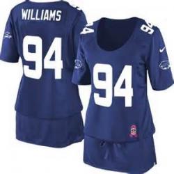 [BCA DRESS] WILLIAMS Buffalo #94 Womens Football Jersey - Mario Williams Womens Football Jersey (Blue)_Free Shipping