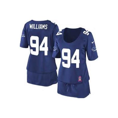 [BCA DRESS] WILLIAMS Buffalo #94 Womens Football Jersey - Mario Williams Womens Football Jersey (Blue)_Free Shipping