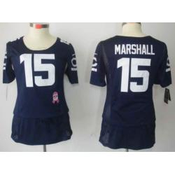 [BCA DRESS] MARSHALL Chicago #15 Womens Football Jersey - Brandon Marshall Womens Football Jersey (Blue)_Free Shipping