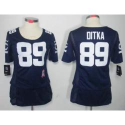 [BCA DRESS] DITKA Chicago #89 Womens Football Jersey - Mike Ditka Womens Football Jersey (Blue)_Free Shipping