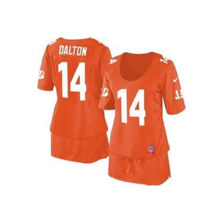 [BCA DRESS] DALTON Cincinnati #14 Womens Football Jersey - Andy Dalton Womens Football Jersey (Orange)_Free Shipping