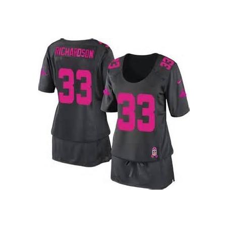 [BCA DRESS] RICHARDSON Cleveland #33 Womens Football Jersey - Trent Richardson Womens Football Jersey (Grey)_Free Shipping