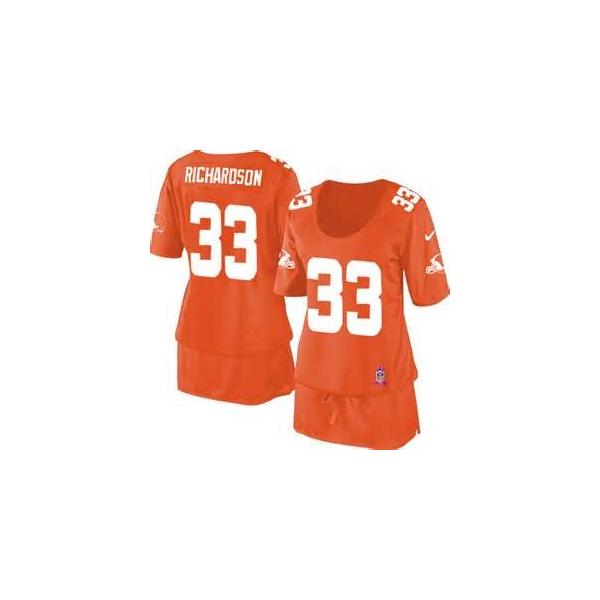 [BCA DRESS] RICHARDSON Cleveland #33 Womens Football Jersey - Trent Richardson Womens Football Jersey (Orange)_Free Shipping