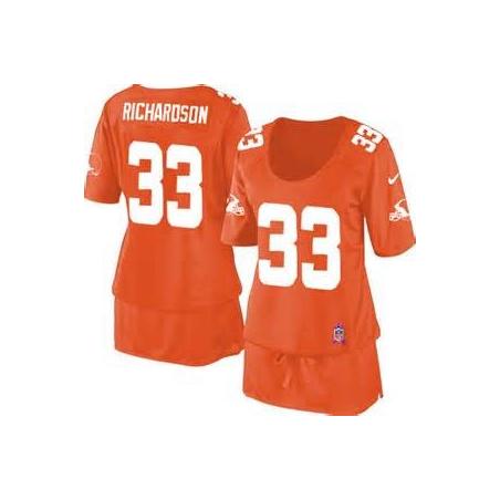 [BCA DRESS] RICHARDSON Cleveland #33 Womens Football Jersey - Trent Richardson Womens Football Jersey (Orange)_Free Shipping