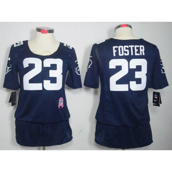 [BCA DRESS] FOSTER Houston #23 Womens Football Jersey - Arian Foster Womens Football Jersey (Blue)_Free Shipping