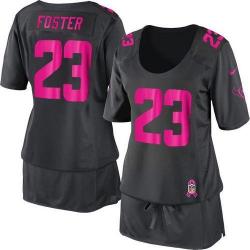 [BCA DRESS] FOSTER Houston #23 Womens Football Jersey - Arian Foster Womens Football Jersey (Grey)_Free Shipping