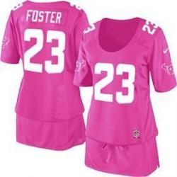 [BCA DRESS] FOSTER Houston #23 Womens Football Jersey - Arian Foster Womens Football Jersey (Pink)_Free Shipping