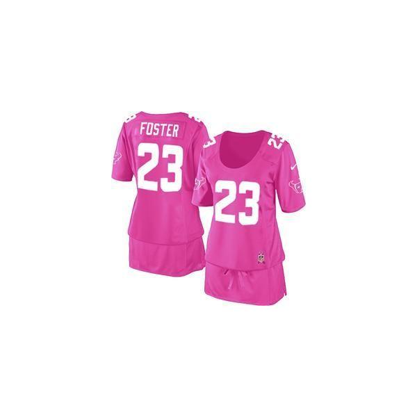 [BCA DRESS] FOSTER Houston #23 Womens Football Jersey - Arian Foster Womens Football Jersey (Pink)_Free Shipping