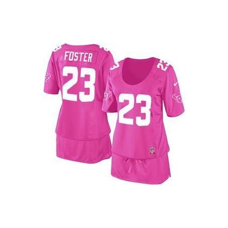 [BCA DRESS] FOSTER Houston #23 Womens Football Jersey - Arian Foster Womens Football Jersey (Pink)_Free Shipping