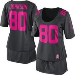 [BCA DRESS] JOHNSON Houston #80 Womens Football Jersey - Andre Johnson Womens Football Jersey (Grey)_Free Shipping