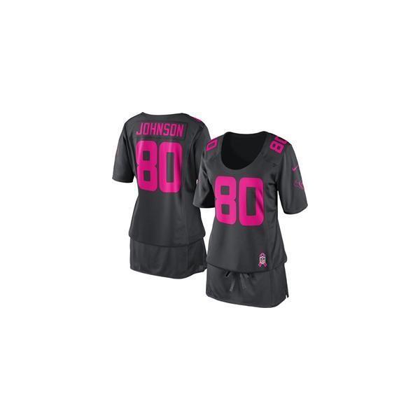 [BCA DRESS] JOHNSON Houston #80 Womens Football Jersey - Andre Johnson Womens Football Jersey (Grey)_Free Shipping