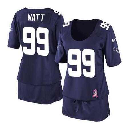 [BCA DRESS] WATT Houston #99 Womens Football Jersey - J.J Watt Womens Football Jersey (Blue)_Free Shipping