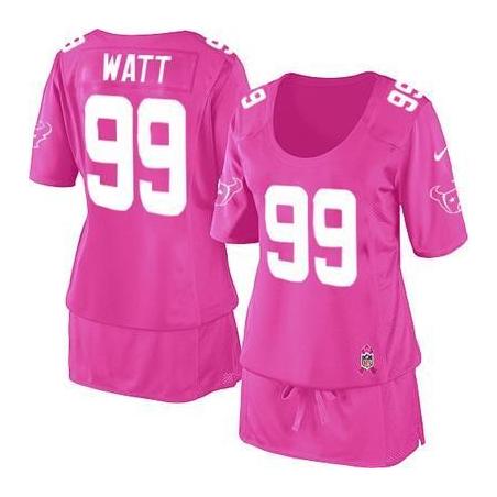 [BCA DRESS] WATT Houston #99 Womens Football Jersey - J.J Watt Womens Football Jersey (Pink)_Free Shipping