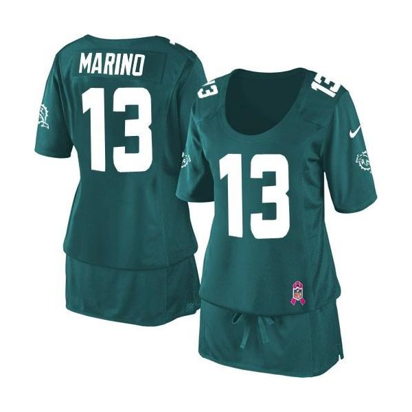 [BCA DRESS] MARINO Miami #13 Womens Football Jersey - Dan Marino Womens Football Jersey (Green)_Free Shipping