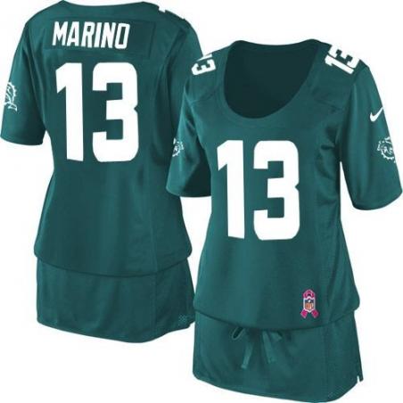 [BCA DRESS] MARINO Miami #13 Womens Football Jersey - Dan Marino Womens Football Jersey (Green)_Free Shipping