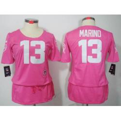 [BCA DRESS] MARINO Miami #13 Womens Football Jersey - Dan Marino Womens Football Jersey (Pink)_Free Shipping