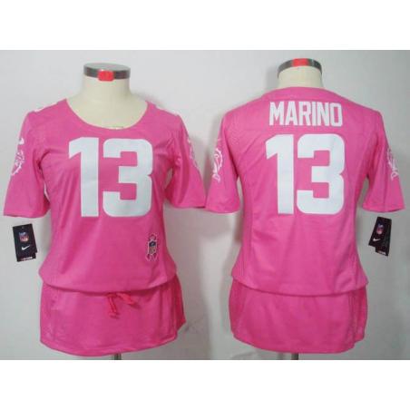 [BCA DRESS] MARINO Miami #13 Womens Football Jersey - Dan Marino Womens Football Jersey (Pink)_Free Shipping