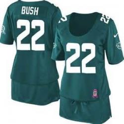 [BCA DRESS] BUSH Miami #22 Womens Football Jersey - Reggie Bush Womens Football Jersey (Green)_Free Shipping