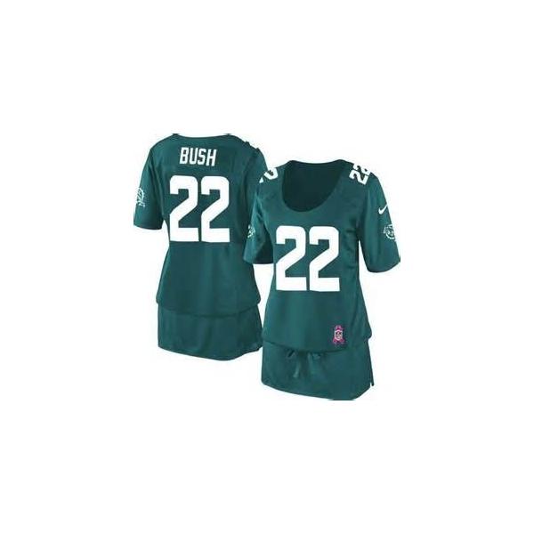 [BCA DRESS] BUSH Miami #22 Womens Football Jersey - Reggie Bush Womens Football Jersey (Green)_Free Shipping