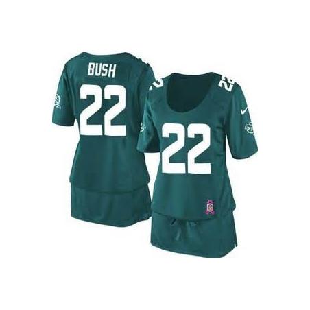 [BCA DRESS] BUSH Miami #22 Womens Football Jersey - Reggie Bush Womens Football Jersey (Green)_Free Shipping