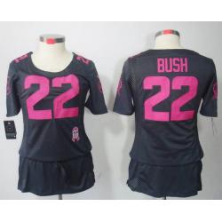 [BCA DRESS] BUSH Miami #22 Womens Football Jersey - Reggie Bush Womens Football Jersey (Grey)_Free Shipping