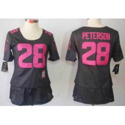 [BCA DRESS] PETERSON Minnesota #28 Womens Football Jersey - Adrian Peterson Womens Football Jersey (Grey)_Free Shipping