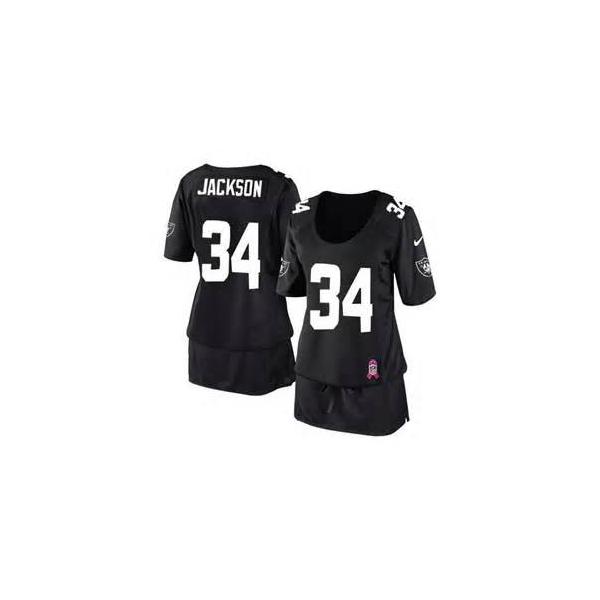 [BCA DRESS] JACKSON Oakland #34 Womens Football Jersey - Bo Jackson Womens Football Jersey (Black)_Free Shipping