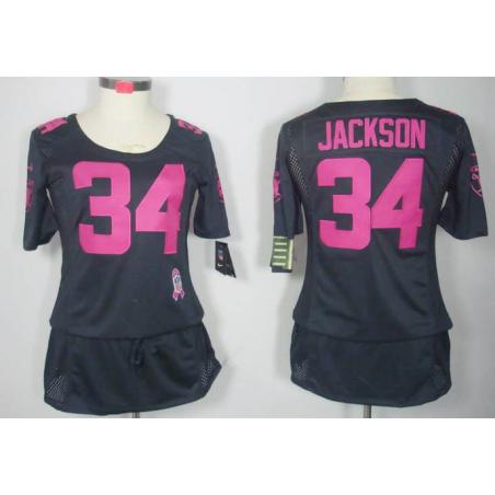 [BCA DRESS] JACKSON Oakland #34 Womens Football Jersey - Bo Jackson Womens Football Jersey (Grey)_Free Shipping