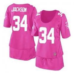 [BCA DRESS] JACKSON Oakland #34 Womens Football Jersey - Bo Jackson Womens Football Jersey (Pink)_Free Shipping