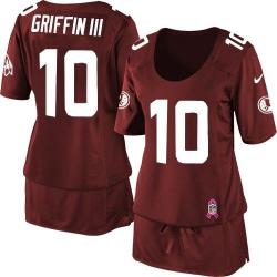 [BCA DRESS] GRIFFIN III Washington #10 Womens Football Jersey - Robert Griffin III Womens Football Jersey (Red)_Free Shipping