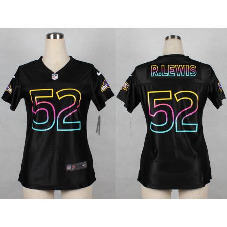 [Black Fashion] LEWIS Baltimore #52 Womens Football Jersey - Ray Lewis Womens Football Jersey_Free Shipping