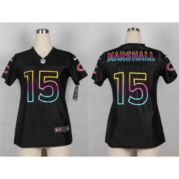 [Black Fashion] MARSHALL Chicago #15 Womens Football Jersey - Brandon Marshall Womens Football Jersey_Free Shipping