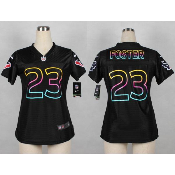 [Black Fashion] FOSTER Houston #23 Womens Football Jersey - Arian Foster Womens Football Jersey_Free Shipping