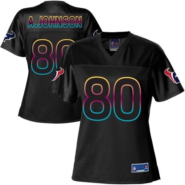 [Black Fashion] JOHNSON Houston #80 Womens Football Jersey - Andre Johnson Womens Football Jersey_Free Shipping