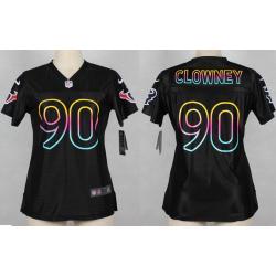 [Black Fashion] CLOWNEY Houston #90 Womens Football Jersey - Jadeveon Clowney Womens Football Jersey_Free Shipping