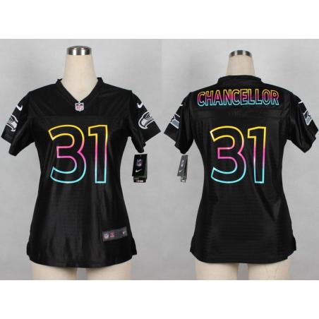 [Black Fashion] CHANCELLOR Seattle #31 Womens Football Jersey - Kam Chancellor Womens Football Jersey_Free Shipping