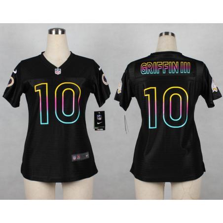 [Black Fashion] GRIFFIN III Washington #10 Womens Football Jersey - Robert Griffin III Womens Football Jersey_Free Shipping