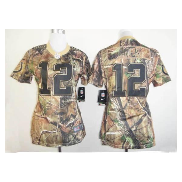 [Camo] LUCK Indianapolis #12 Womens Football Jersey - Andrew Luck Womens Football Jersey_Free Shipping