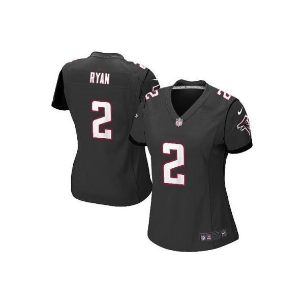 [Game] RYAN Atlanta #2 Womens Football Jersey - Matt Ryan Womens Football Jersey (Black)_Free Shipping