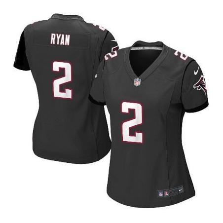 [Game] RYAN Atlanta #2 Womens Football Jersey - Matt Ryan Womens Football Jersey (Black)_Free Shipping