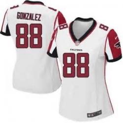 [Game] GONZALEZ Atlanta #88 Womens Football Jersey - Tony Gonzalez Womens Football Jersey (White)_Free Shipping