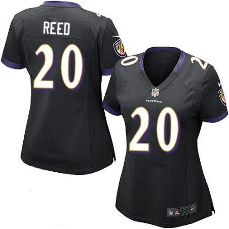 [Game] REED Baltimore #20 Womens Football Jersey - Ed Reed Womens Football Jersey (Black)_Free Shipping