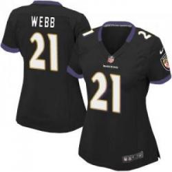 [Game] WEBB Baltimore #21 Womens Football Jersey - Lardarius Webb Womens Football Jersey (Black)_Free Shipping