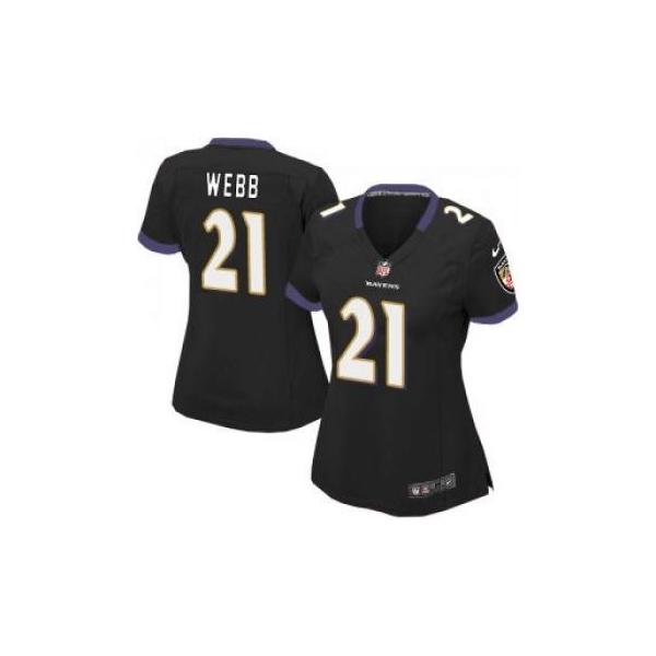 [Game] WEBB Baltimore #21 Womens Football Jersey - Lardarius Webb Womens Football Jersey (Black)_Free Shipping