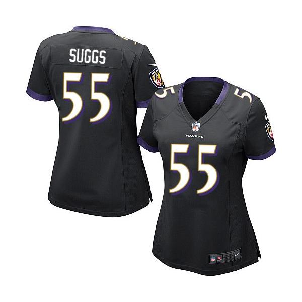 [Game] SUGGS Baltimore #55 Womens Football Jersey - Terrell Suggs Womens Football Jersey (Black)_Free Shipping