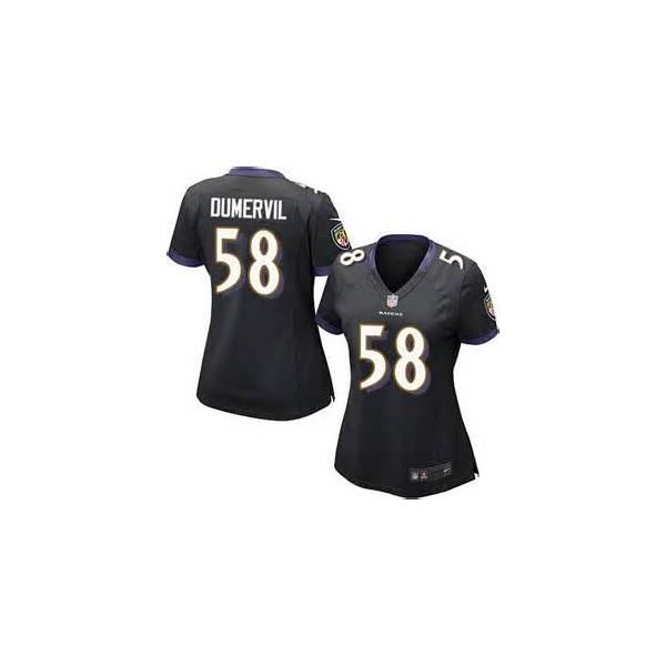 [Game] DUMERVIL Baltimore #58 Womens Football Jersey - Elvis Dumervil Womens Football Jersey (Black)_Free Shipping