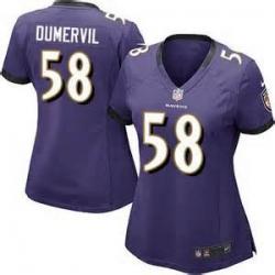 [Game] DUMERVIL Baltimore #58 Womens Football Jersey - Elvis Dumervil Womens Football Jersey (Purple)_Free Shipping