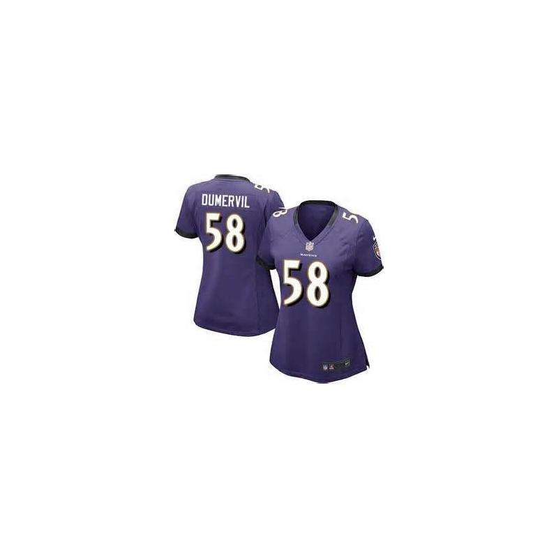 [Game] DUMERVIL Baltimore #58 Womens Football Jersey - Elvis Dumervil Womens Football Jersey (Purple)_Free Shipping