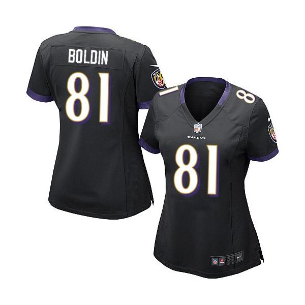 [Game] BOLDIN Baltimore #81 Womens Football Jersey - Anquan Boldin Womens Football Jersey (Black)_Free Shipping