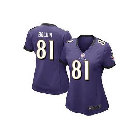 [Game] BOLDIN Baltimore #81 Womens Football Jersey - Anquan Boldin Womens Football Jersey (Purple)_Free Shipping